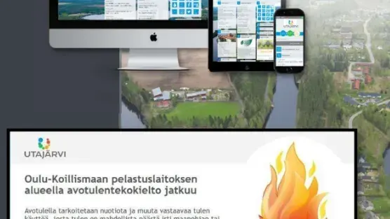 Information display for the municipality of Utajärvi.